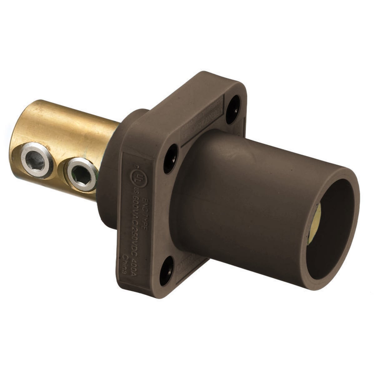 HBLMRBN 16 Series 1-Pole 1-Flanged Male Single Pole Receptacle With 300/400 A Plug, 600 V AC/250 V DC, 400 A, 4 to 4/0 AWG Wire, Screw Terminal Connection