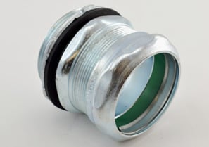 255-SRT Non-Insulated Raintight Compression Connector With Internal Sealing Ring and Knockout Gasket, 2 in Trade, For Use With EMT Conduit, Steel, Electro-Plated Zinc