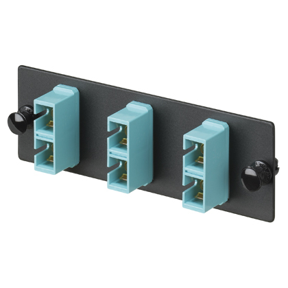 FAP3WAQDSCZ OptiCom Duplex Multi-Mode Loaded Fiber Optic Adapter Panel, SC End A, SC End B, (3) OM3/OM4 Fiber