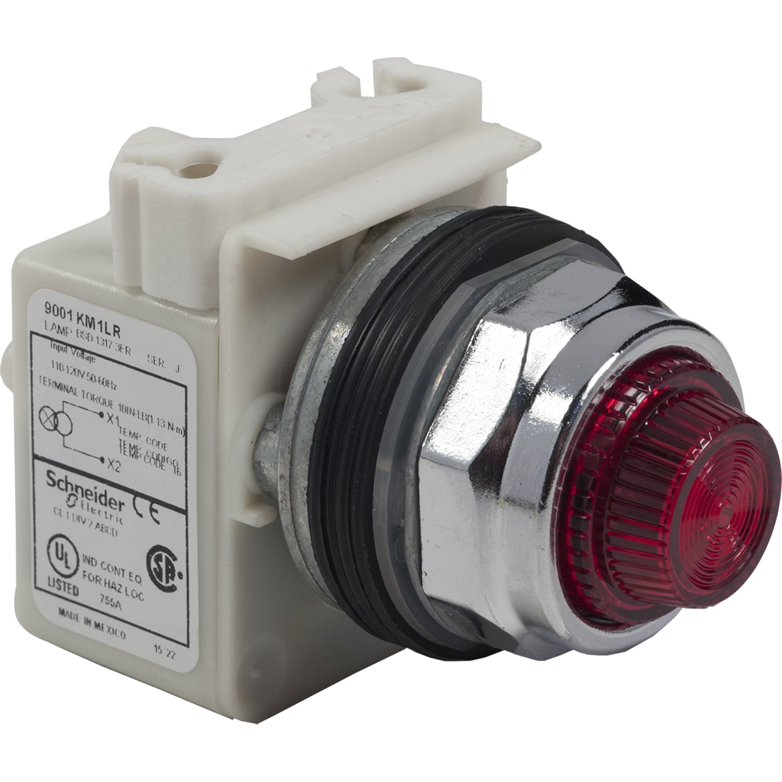 9001KP1LGG31 Harmony Type K Standard Pilot Light, 110 to 120 V AC, Fresnel Lens, Panel Mount