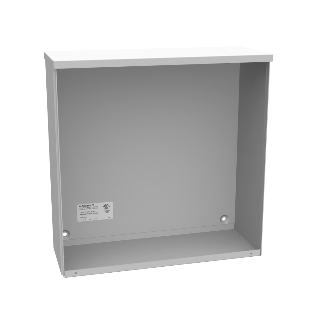 16x6x16 Screw Cover Type 3R UL Listed Steel No Knockouts ANSI 61 Gray Quad D Knockout for Lock Emboss Mounting Holes in Back