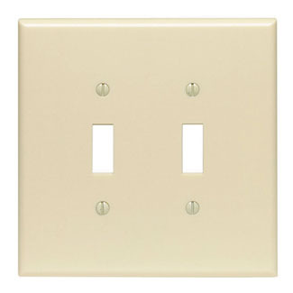 86109 Oversized Wall Plate, 2 Gangs, 5.31 in W x 5.25 in H, Thermoset, Ivory