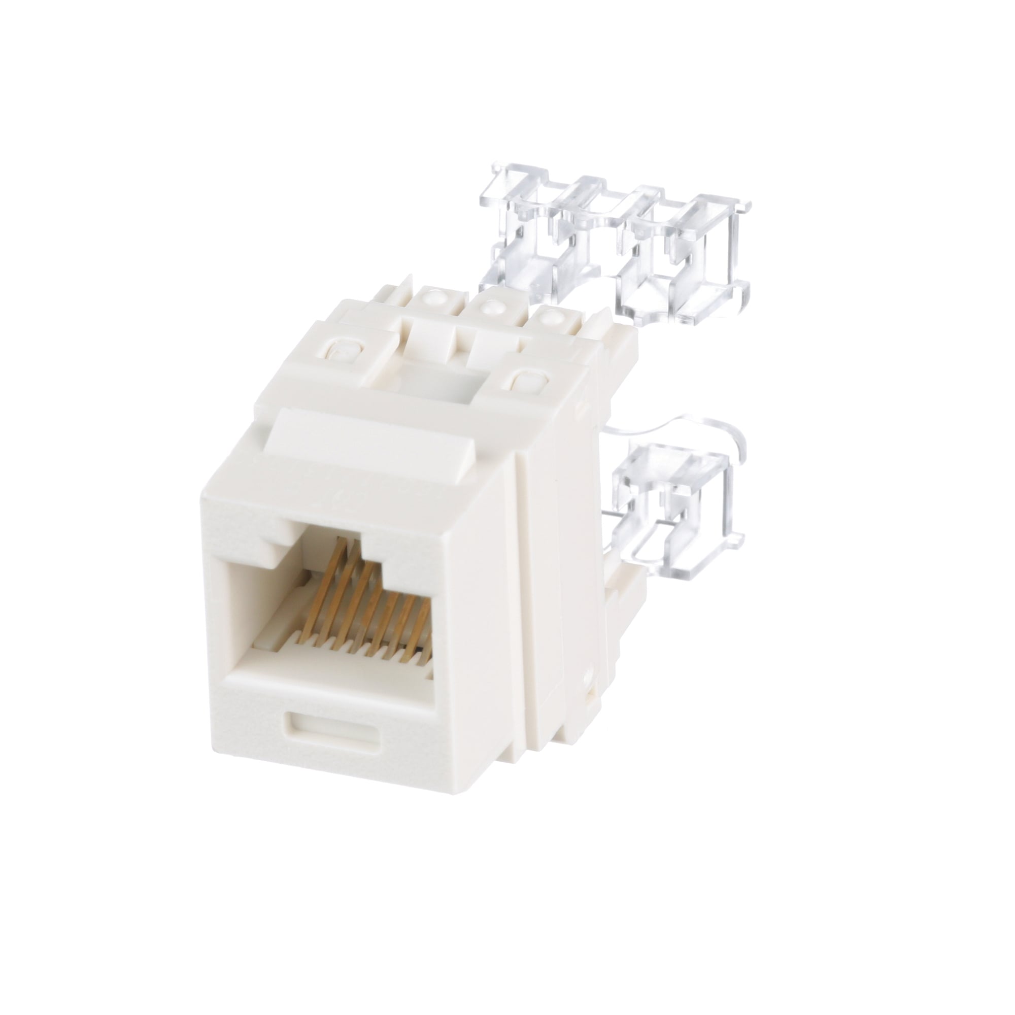 NK688MIW NetKey 8-Position 8-Wire Punchdown Unshielded Jack Module, Cat 6 RJ45/Keystone Module, Surface Mount, 1 Port, ABS/Polycarbonate, Off-White