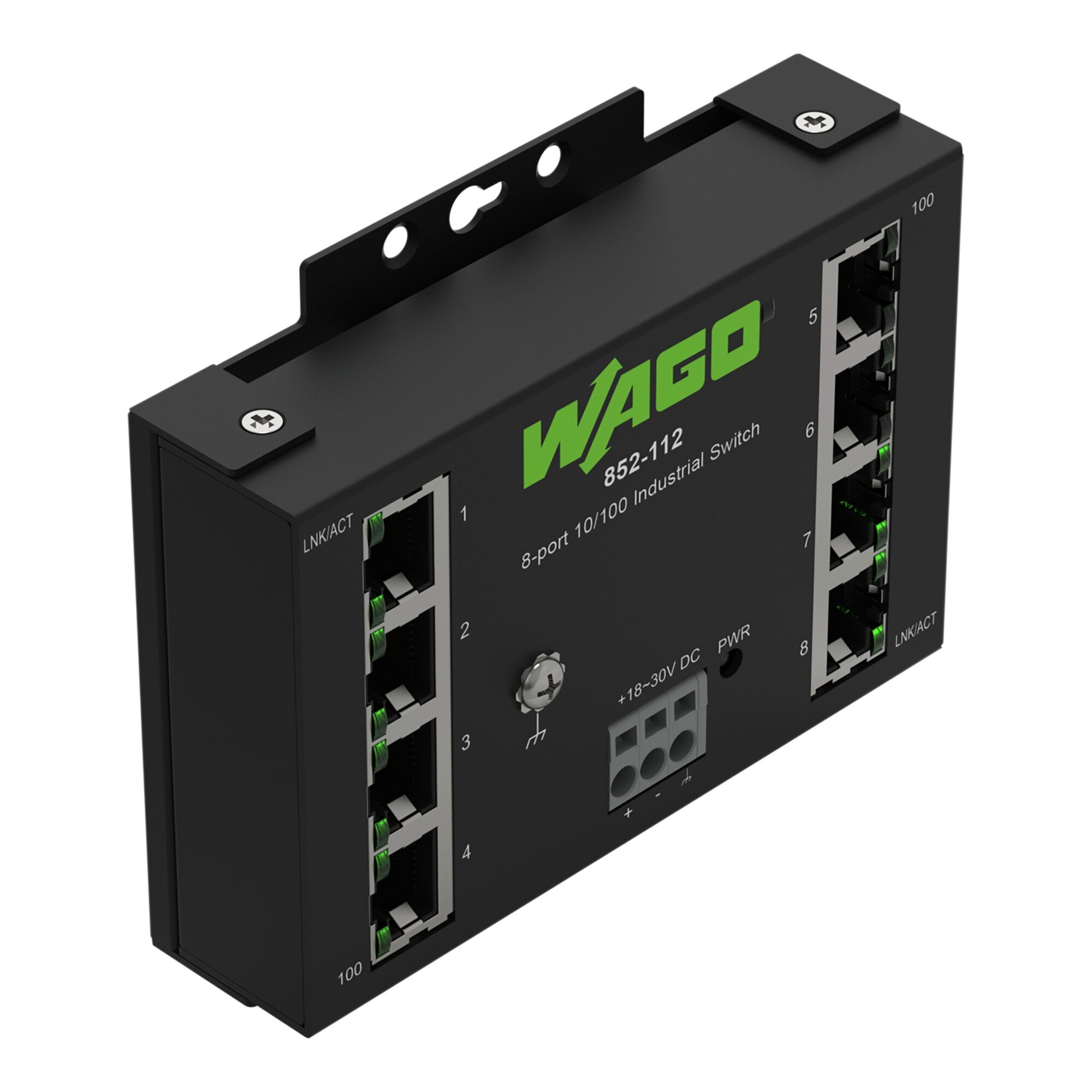 852-112 852, 100Base-TX Network, RJ45 Interface, (8) Ports, 10. 100 Mbps Data Transfer