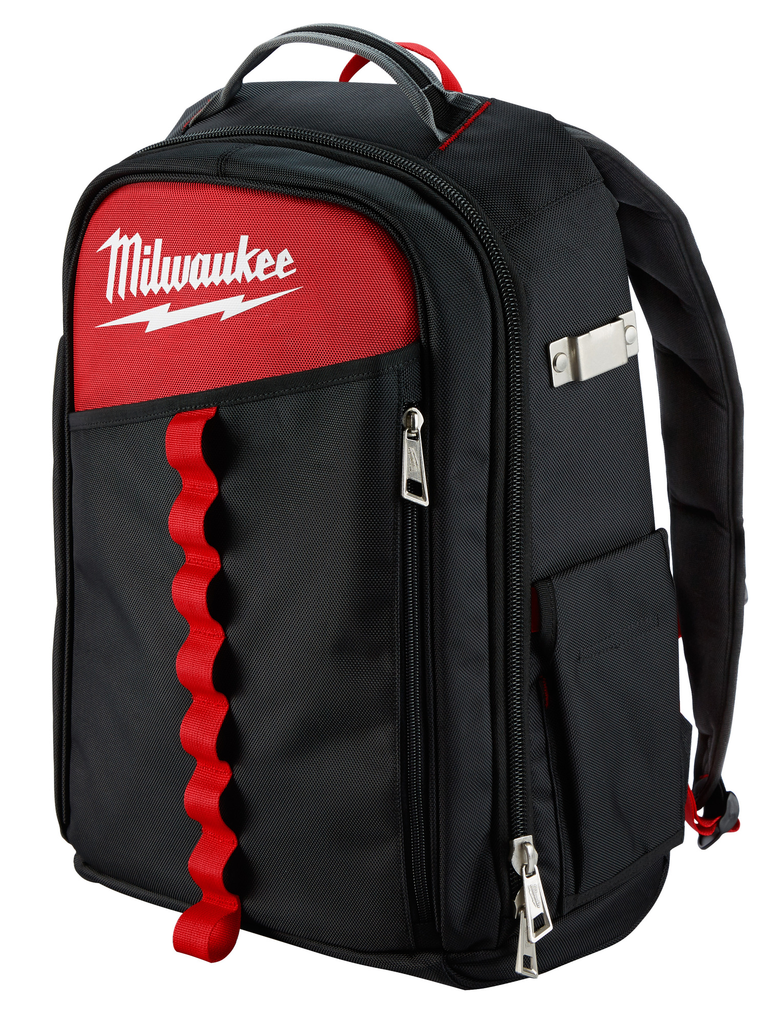 48-22-8202 Low Profile Backpack, 1680D Ballistic Nylon, Black/Red