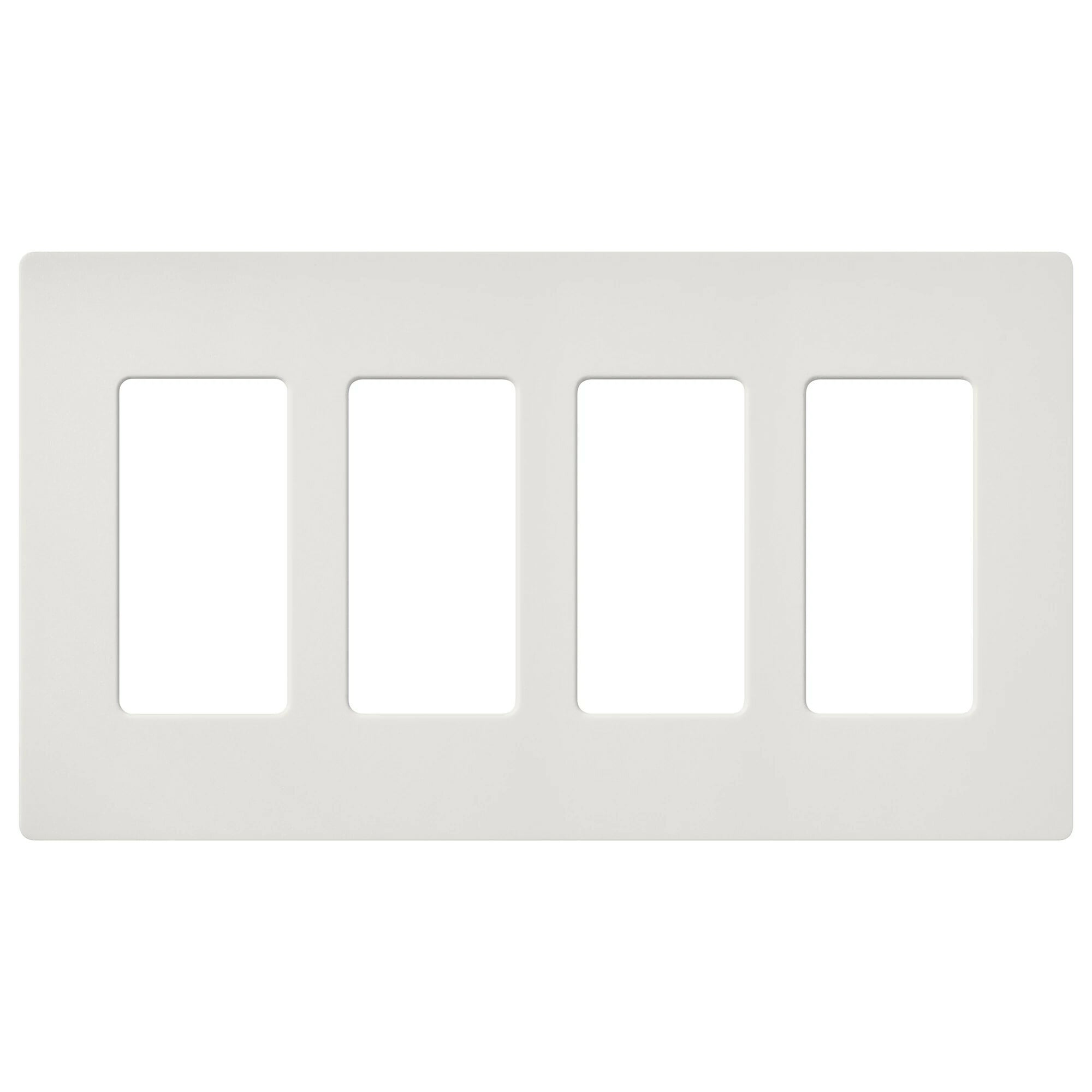 SC-4-LG Claro Wall Plate for Decorator-Style Dimmers, Switches, and Outlets, 4 Gang, Satin, Lunar Gray