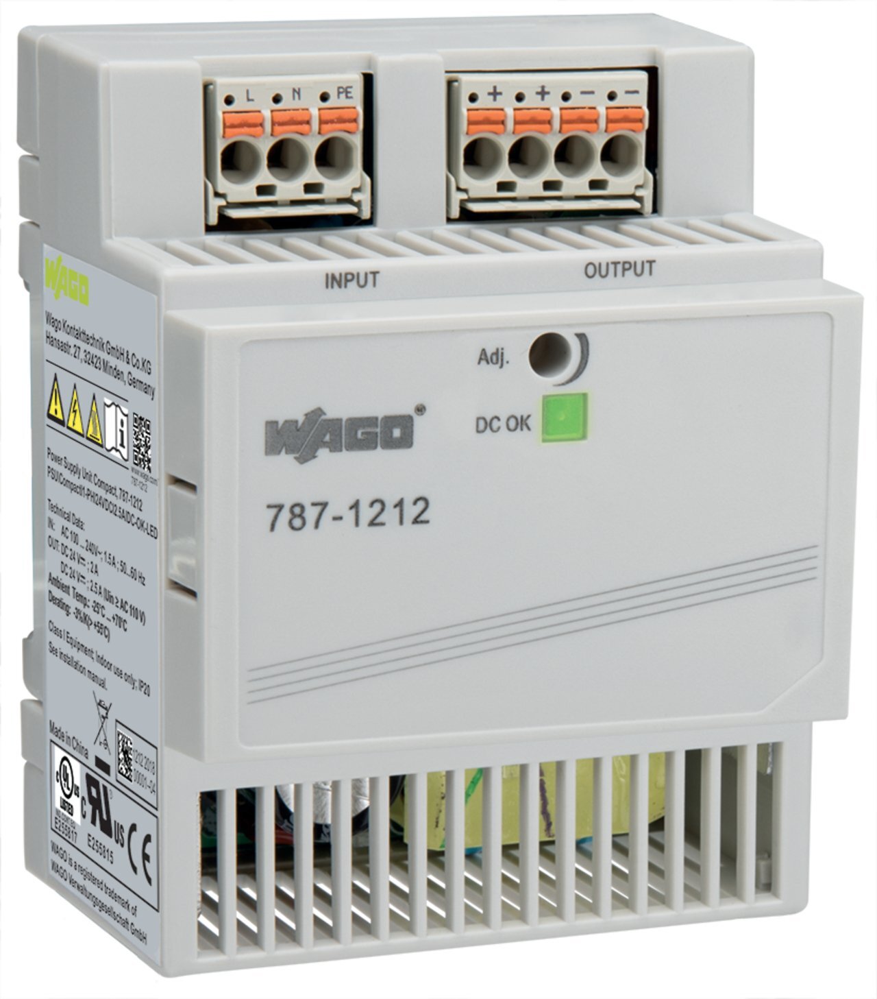 787-1212 1-Phase, 375 V Input, 24 V DC Output, DIN Rail Mount