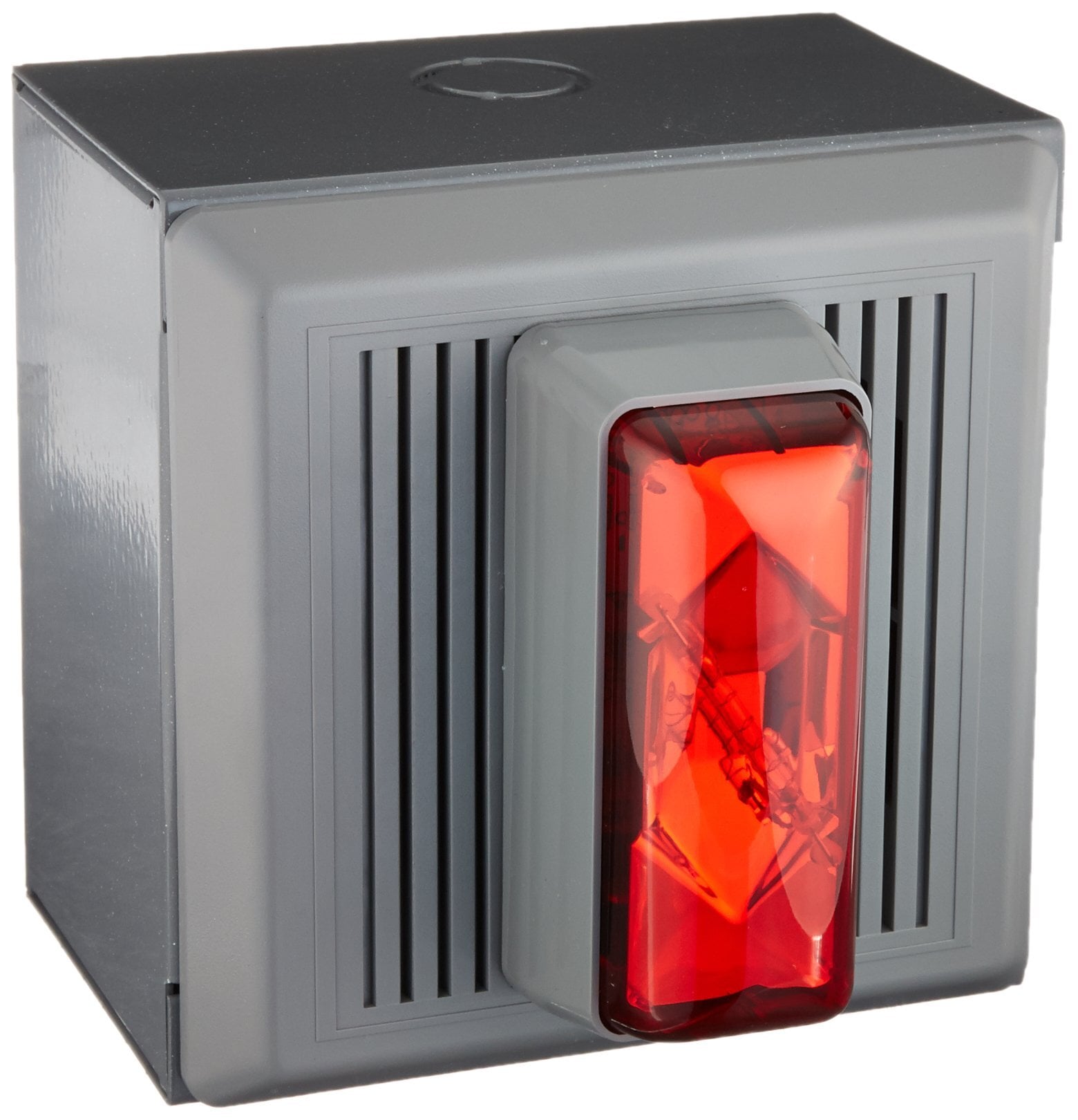 867STRR-AQ 860 Industrial Electronic Horn/Strobe, 24 V AC/DC, Xenon Lamp, 100/90 dB Sound, Surface Mount, Red Lens, UL 1638, UL 464