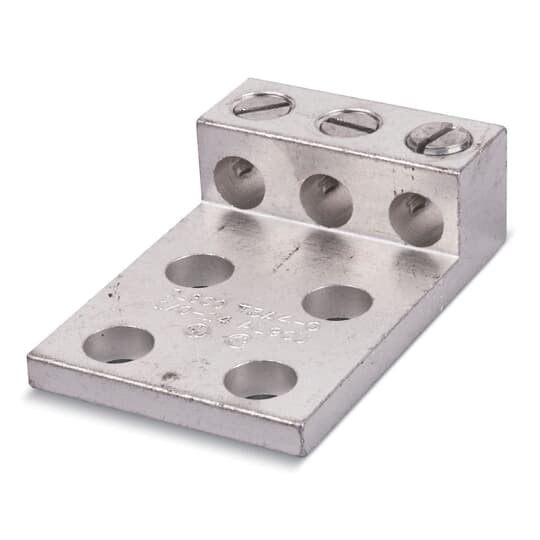 ADR50-34 Blackburn Type ADR-ALCUL Dual Rated Mechanical Connector, 4 AWG to 500 kcmil Aluminum/Stranded Copper Conductor, 1/2 in Stud, 4 Bolt Holes, Aluminum