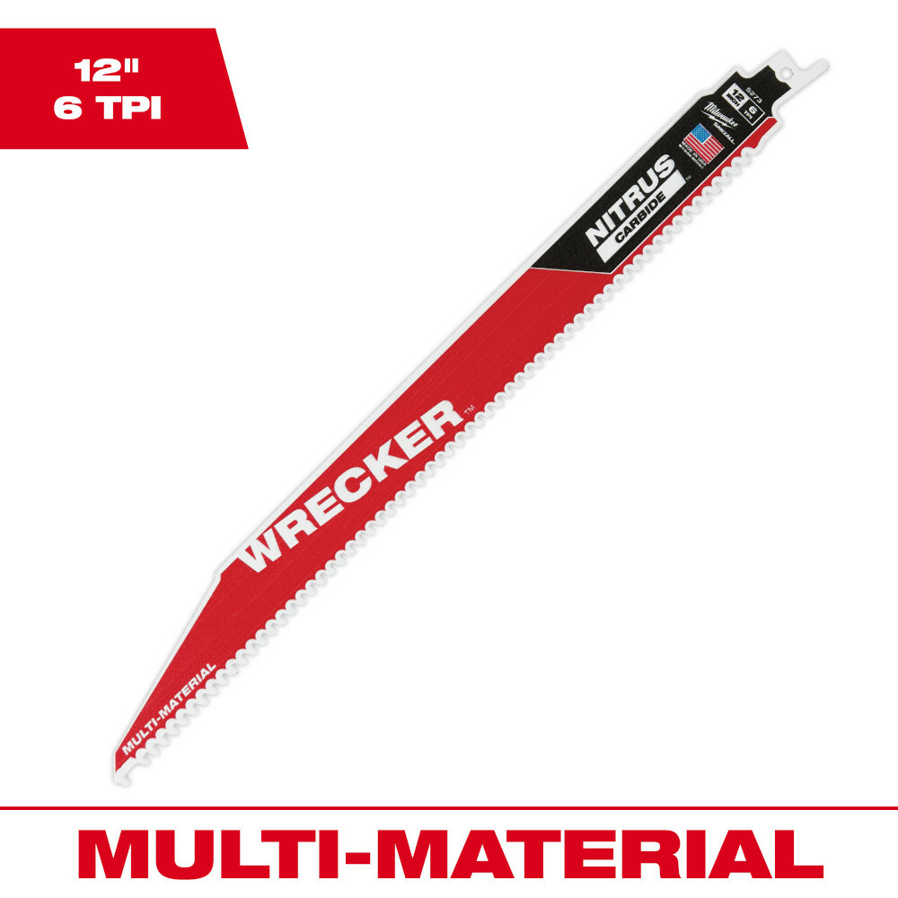48-00-5273 SAWZALL 27-Teeth Multi Material Cutting Blade, 12 in L x 8.75 in W, 6 TPI, Universal Tang