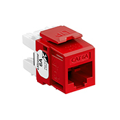6110G-RC6 eXtreme QuickPort Channel Rated Crimp UTP Connector, Cat 6a Module, Flush Mount, 1 Port, Plastic, Crimson Red