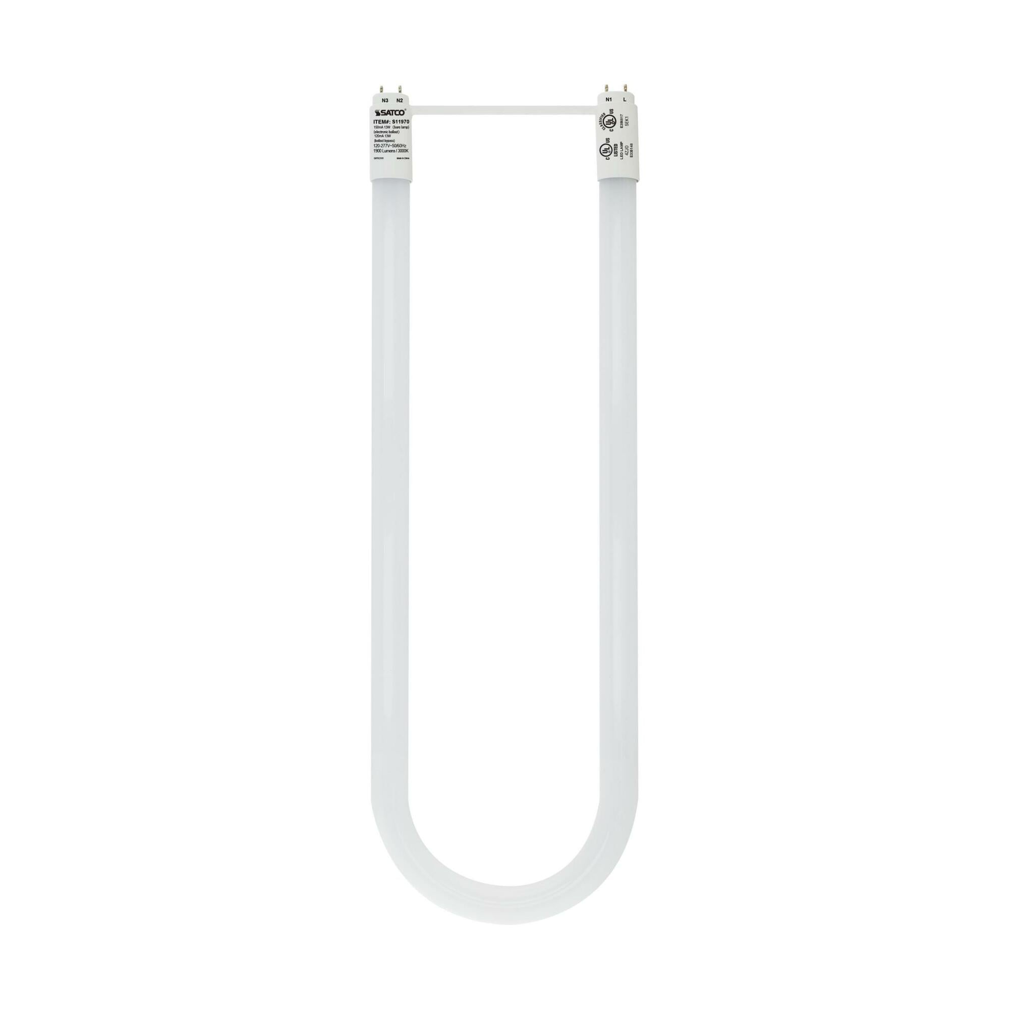 S11970 U Bend Light, 13 W, 32 W Incandescent Equivalent, G13 Lamp Base, T8 Shape, 1900 Lumens