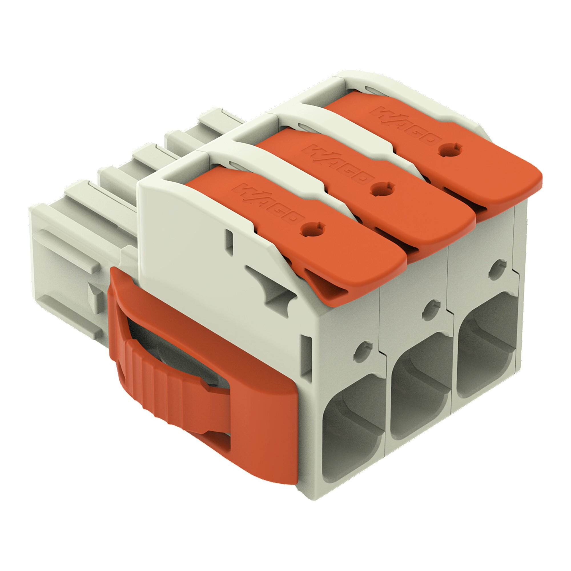 832-1103/037-000 Lever 1-Conductor Female Connector, 1 kV, 76 A, 18 to 4 AWG Wire, 3 Poles