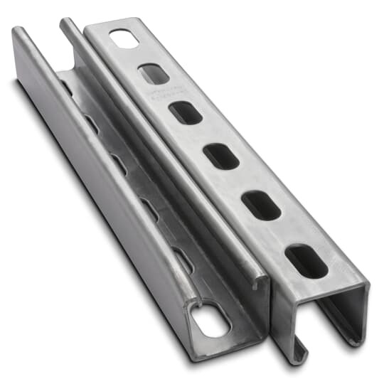 A1200HS-10AL Half Slotted Strut Channel, 10 ft x 1-5/8 inch x 1-5/8 inch, Aluminum, 12 Gauge