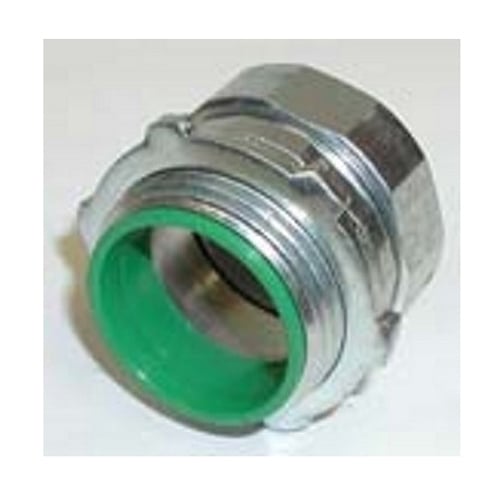 250-USI Bridgeport Concretetight Insulated Throat Compression Connector, 1/2 in Trade, For Use With EMT Conduit, Steel, Electro-Plated Zinc