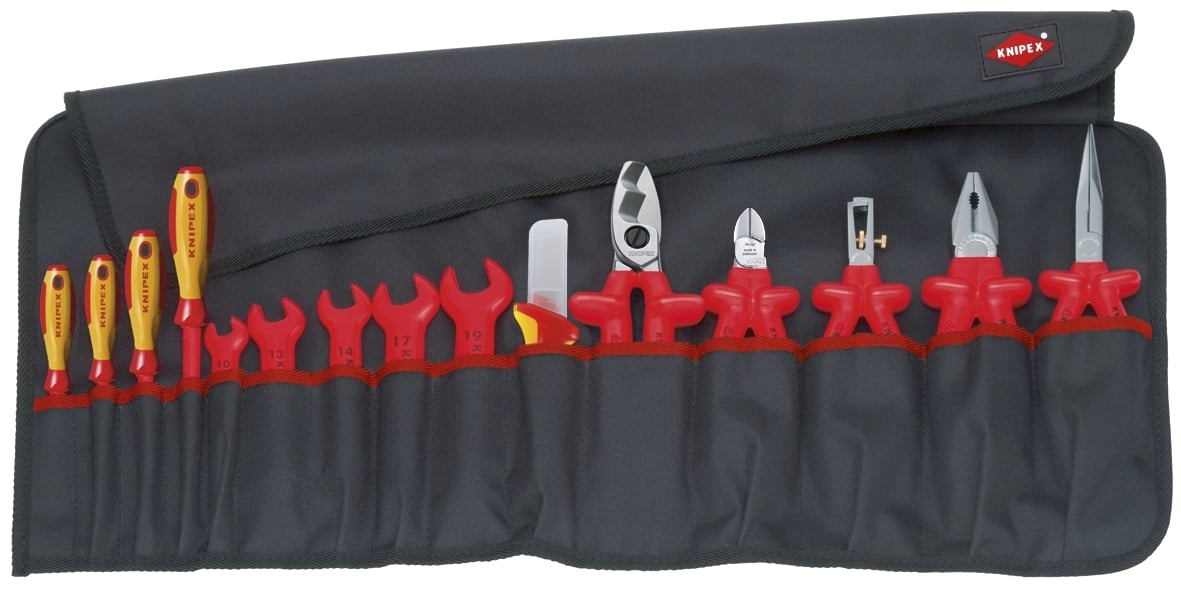 98 99 13 Tool Roll Set, Polyester Pouch Tool Storage, 15 Pieces, ASTM F1505