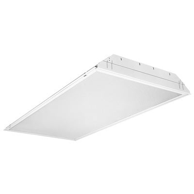2SP8 G 3 32 A12125 MVOLT 1/3 GEB10IS Lensed Troffer, (3) T8 Lamp, 96 W Fixture, 120 to 277 V AC, Steel Housing