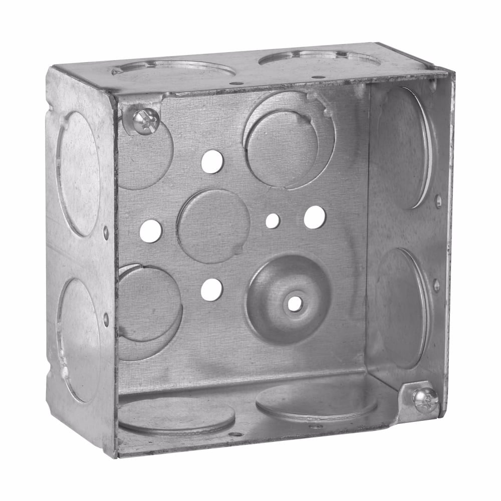 TP436PF TP Welded Outlet Box, Steel, 30.3 cu-in Capacity, (13) Knockouts, 4 in H x 4 in W x 2-1/8 in D
