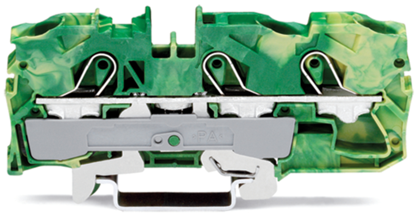 2010-1307 Operating Tool Ground Terminal Block, 20 to 6 AWG Wire, 1 Poles, DIN Rail Mount