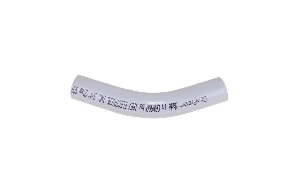 068811 Scepter Spigot Standard Radius Conduit Elbow, 3/4 in Trade, 45 deg, PVC