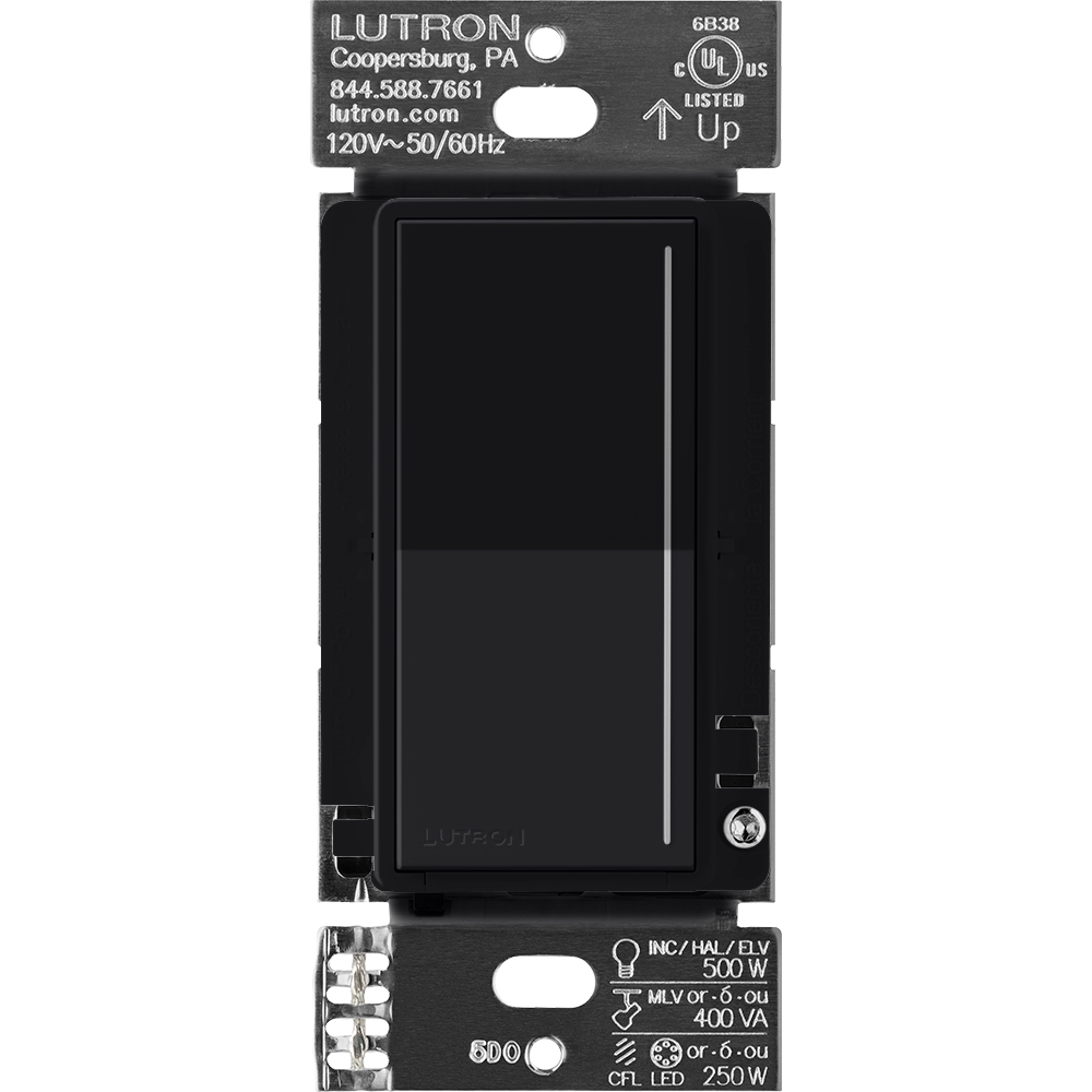 RRST-PRO-N-BL Sunnata RF PRO LED+ Touch Dimmer for RA3 Systems, Phase Selectable, LED/ ELV/ MLV, Neutral Required, 120V, Black