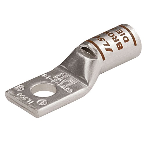 CSWS-2-14 SureCrimp CSWS 1-Hole Lug Compression Connector Sight Hole With Sight Hole, 6 to 2 AWG Flex Copper Conductor, Die Code: ILD-33, 1/4 in Stud, Tin Plated Copper