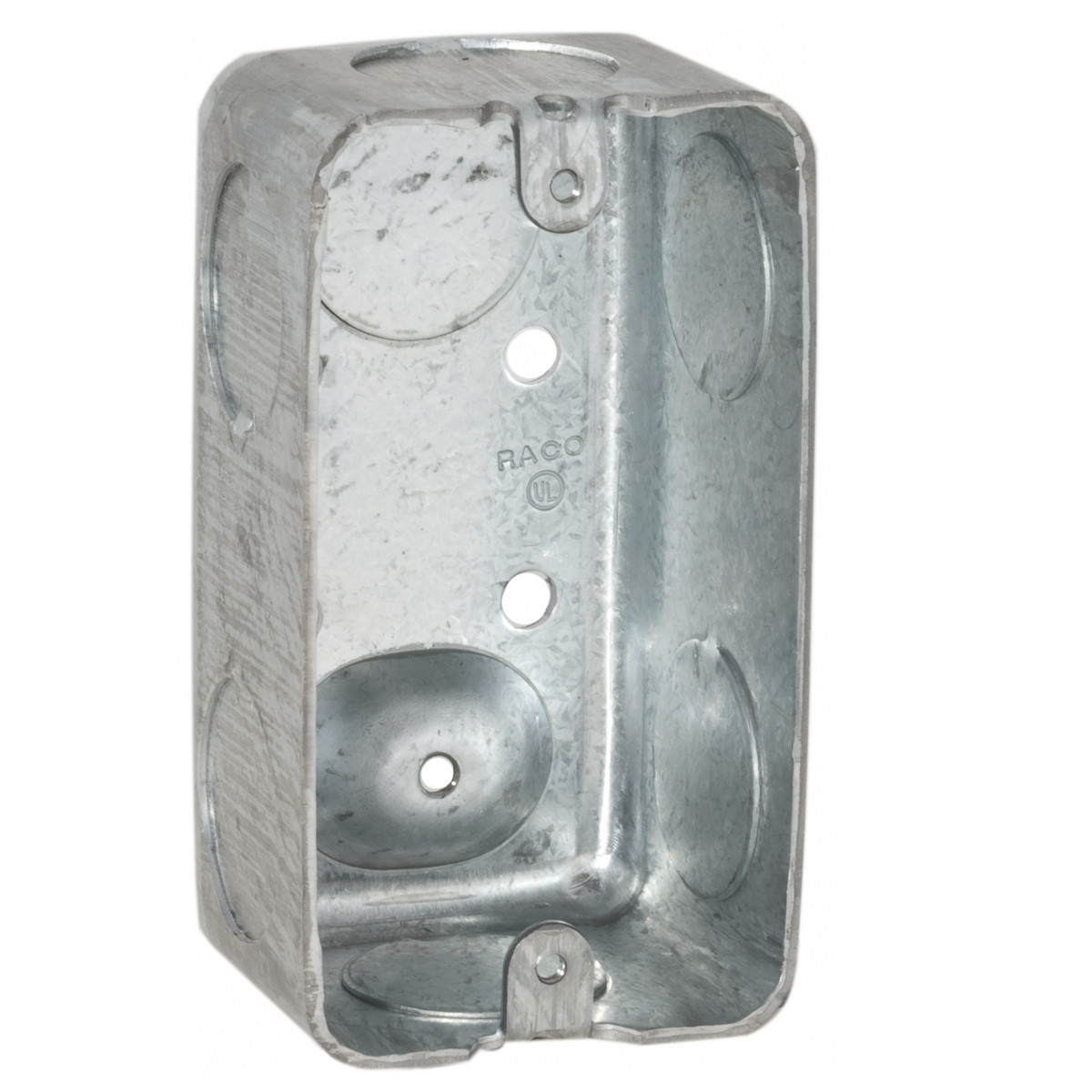 663 Handy Box, Steel, 13 cu-in, 1 Outlet, 4 Knockouts