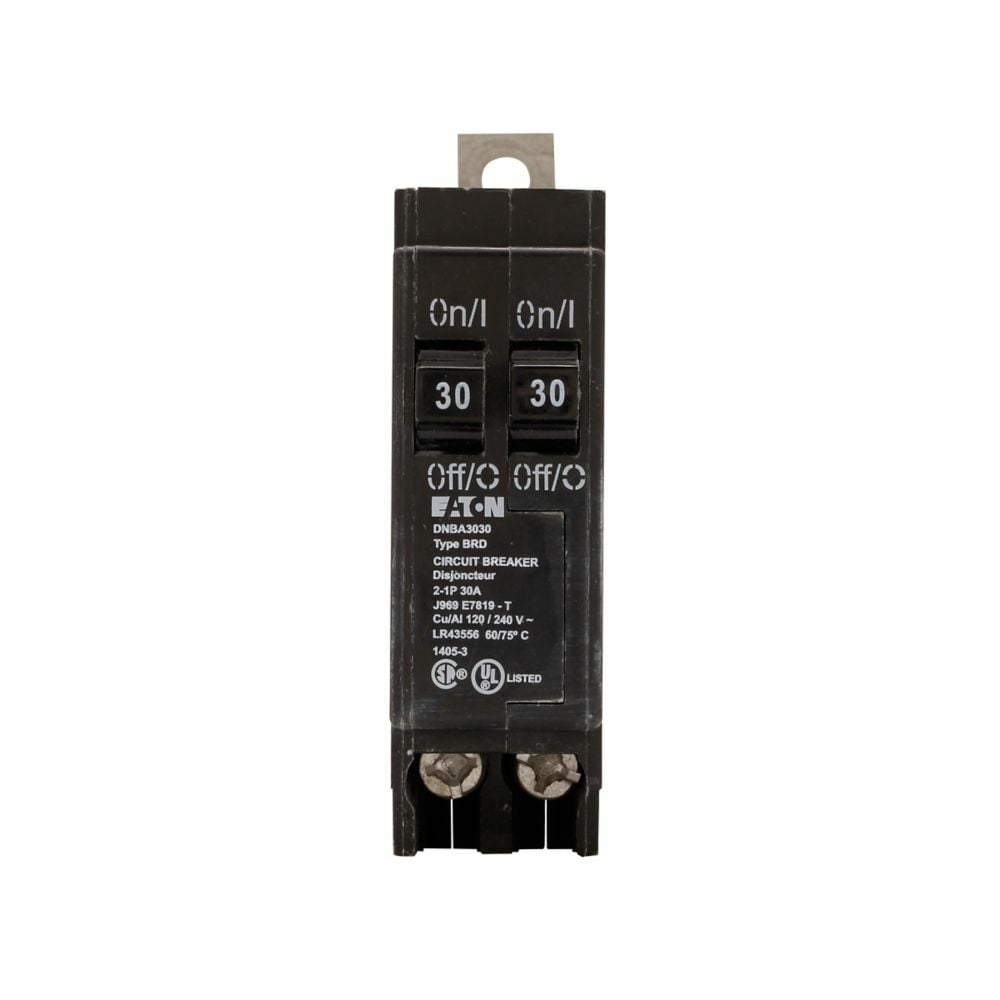 DNBA3030 DNBA Duplex Twin Circuit Breaker, 120 V AC, 30 A, 10 kA Interrupt, 1 Poles, Thermal Magnetic Trip