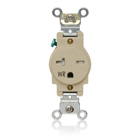 Single Receptacle Outlet, Heavy-Duty Industrial Specification Grade, Weather- and Tamper-Resistant, Smooth Face, 20 Amp, 250 Volt, Back and Side Wire, NEMA 6-20R, 2-Pole, 3-Wire, Self-Grounding - Ivory