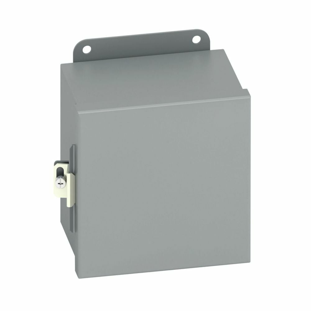 866-12CHC 1-Door JIC Enclosure, 6 in W x 6 in D x 8 in H, NEMA 12/IP65 NEMA Rating, Carbon Steel