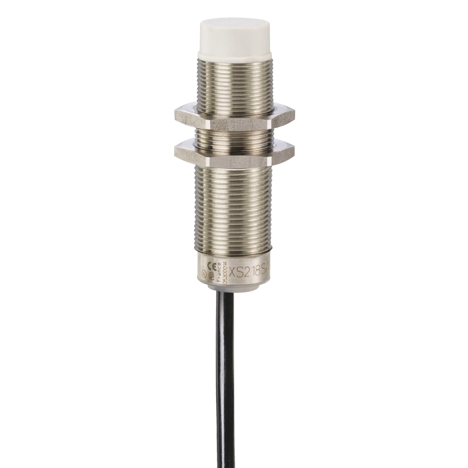 XS218SAPAL2 OsiSense XS Fixed Cylindrical Proximity Sensor With Reverse Polarity Protection, Inductive, PNP Output, 1NO Contact, 10 to 36/12 to 24 V DC