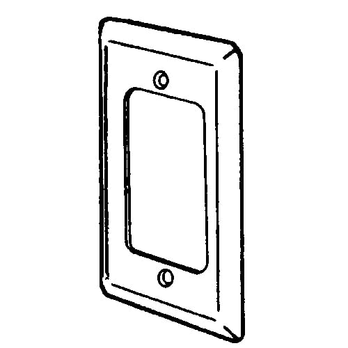 180G Handy Box Cover, 4-1/8 in L x 2-3/8 in W, GFI Receptacle Cover, Steel