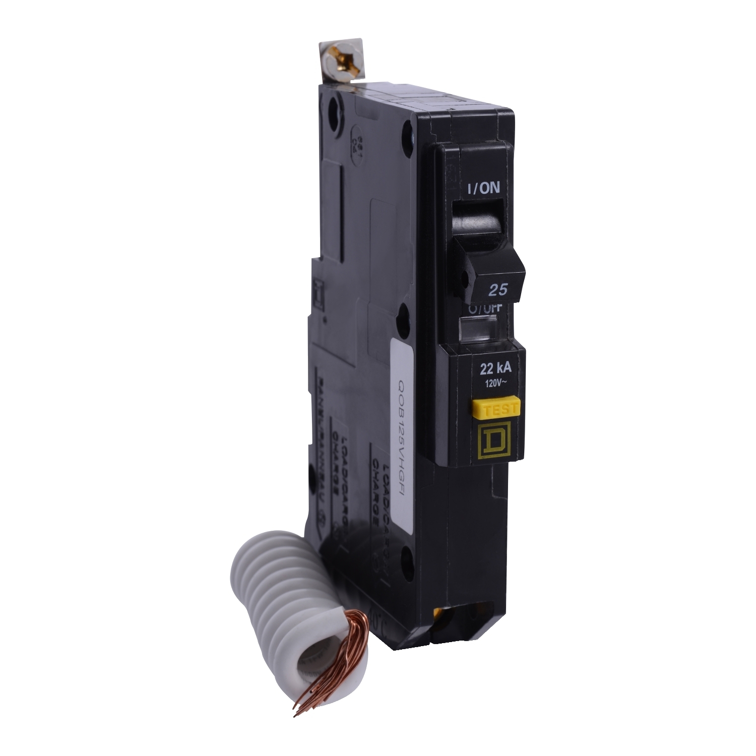 QOB125VHGFI Miniature Circuit Breaker, 25 Amp, 1 Pole, 120V