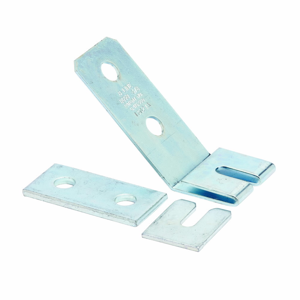 B650-1/2ZN Seismic Retrofit Bracket, 3 Holes, 1-5/8 in W x 1/4 in THK, Steel