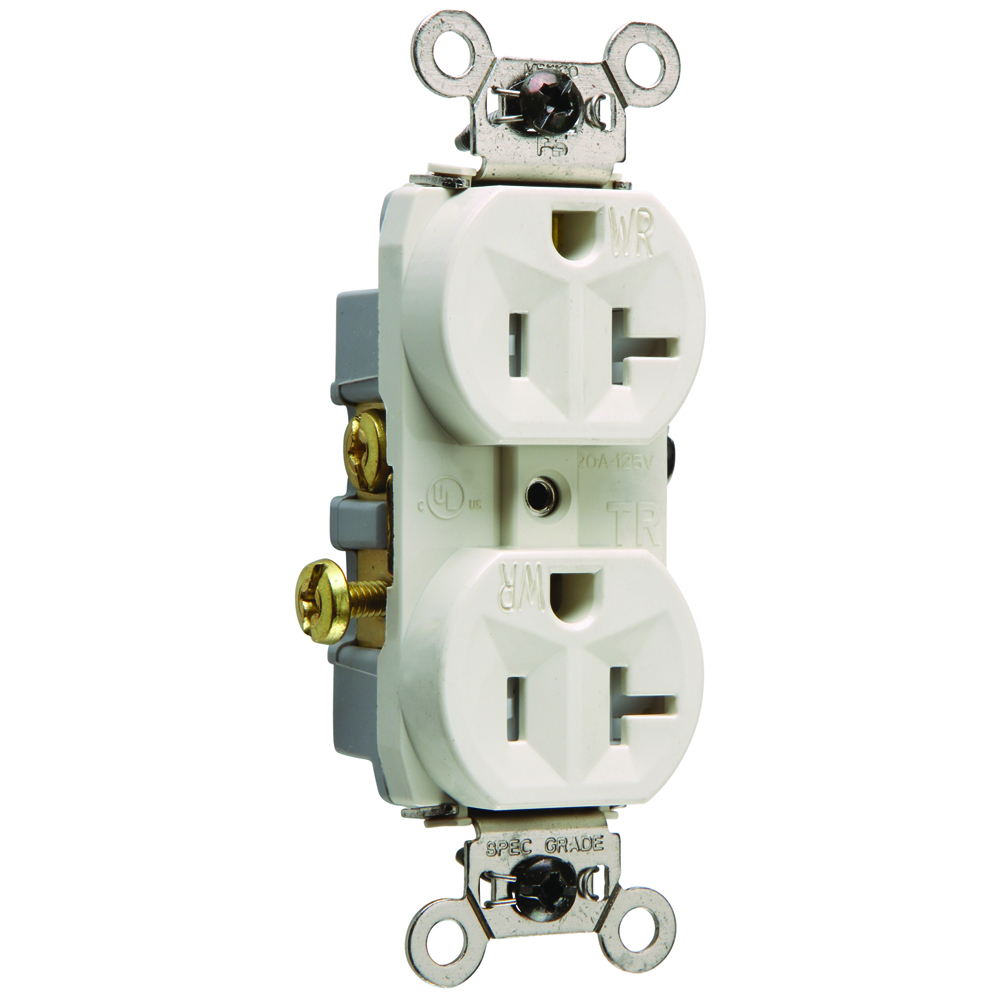 WR20TRLA 20 Amp 125V Commercial Grade Duplex Receptacle, Light Almond