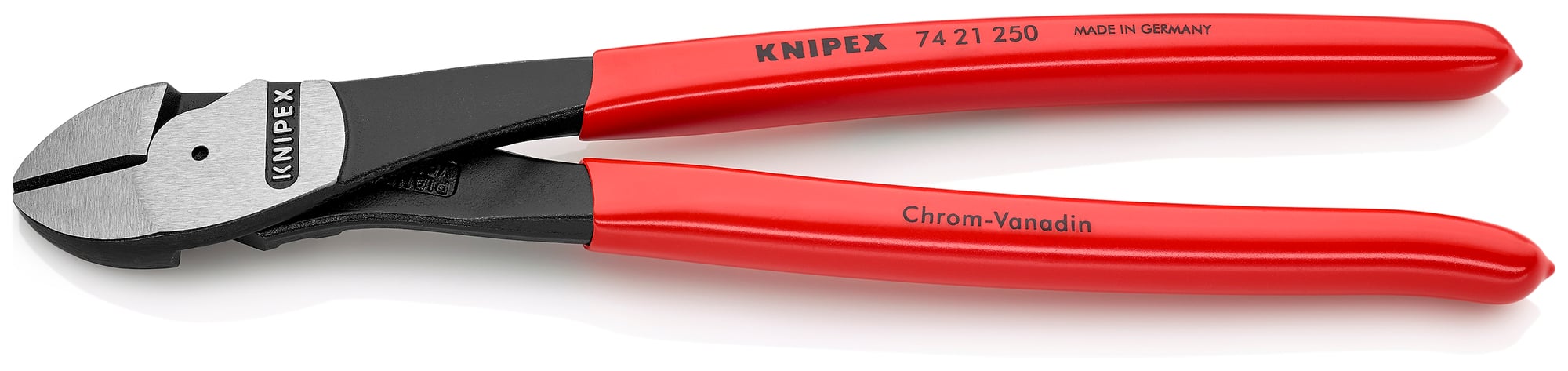 High Leverage 12° Angled Diagonal Cutters, 10 in., Plastic Coating, Bulk