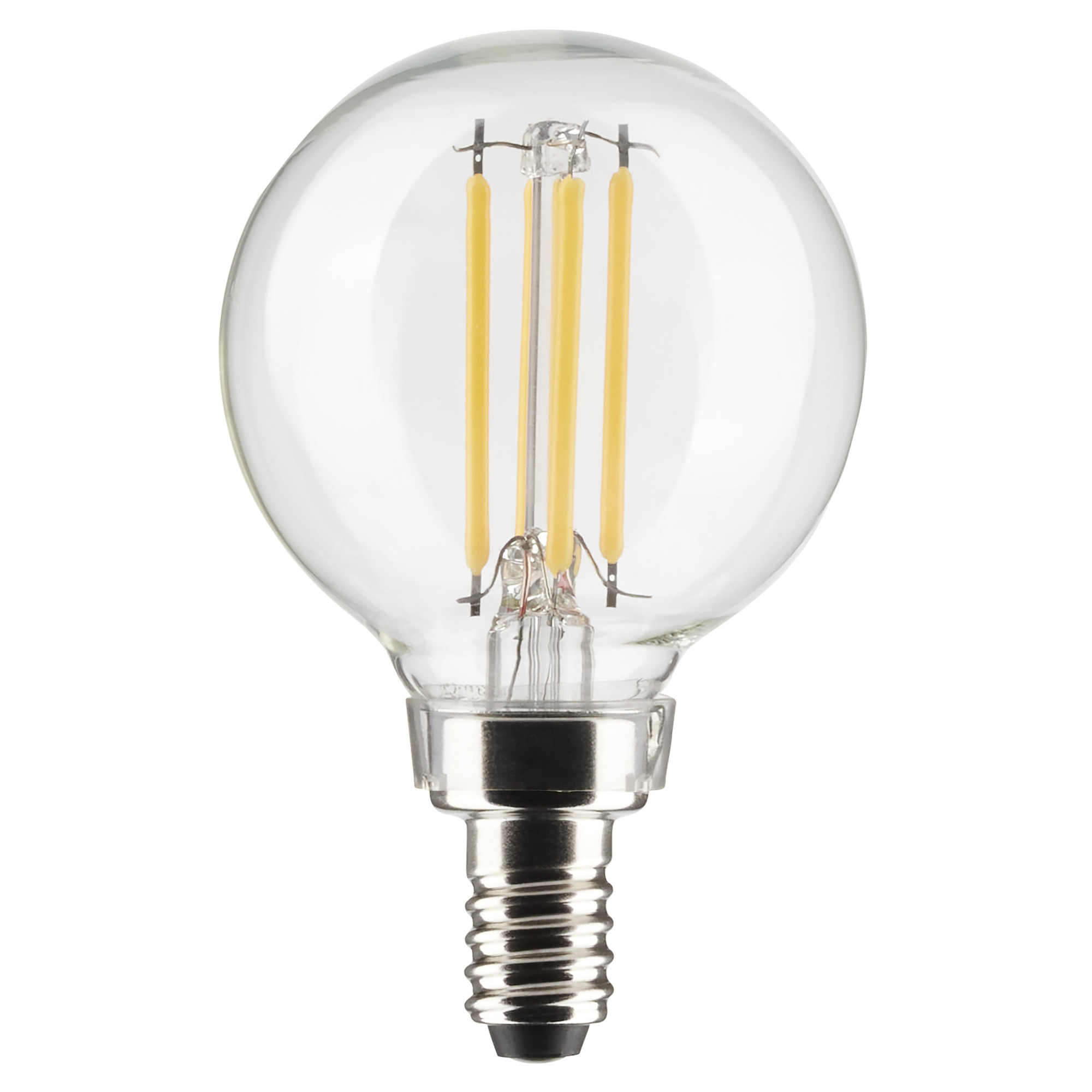 S21210 Dimmable Light Bulb, 5.5 W, 60 W Incandescent Equivalent, E12 Lamp Base, G16.5 Shape, 500 Lumens