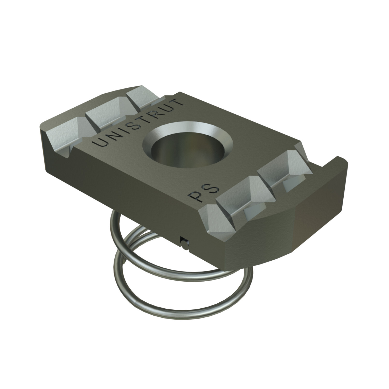P4006-1024EG Channel Nut With Spring, For Use With P3300, P4000 and P4100 Channels, #10-24 Thread, Mild Steel