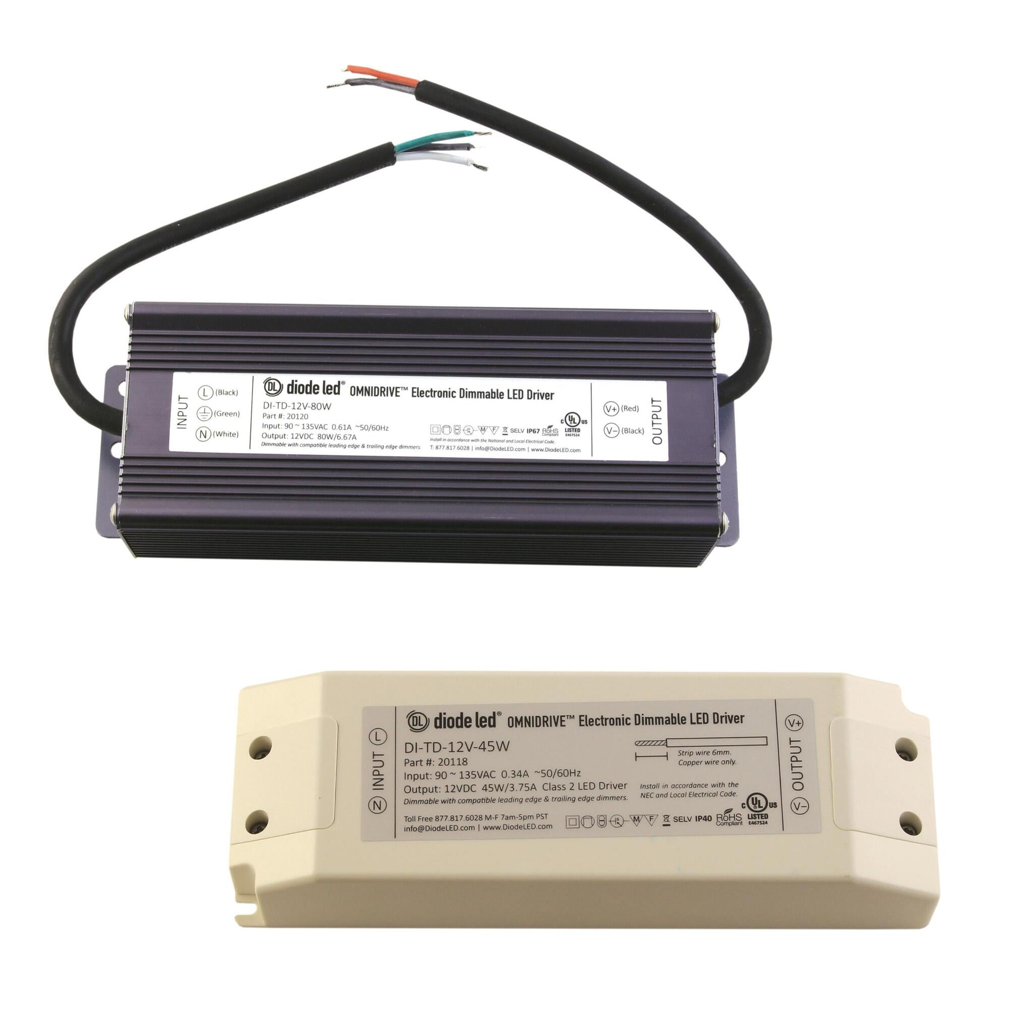 DI-TD-12V-45W OMNIDRIVE Electronic Dimmable Driver, 12V DC, 45W