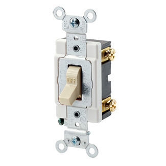 1221-SI Grounding AC Quiet Toggle Switch, 120/277 V AC, 20 A, 800 W, 1000 VA Power Rating