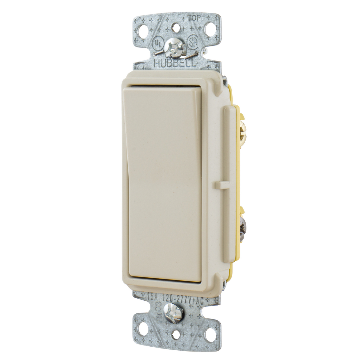 RSD315LA 3-Way Self-Grounding Standard Decorator Switch, 120/277 V, 15 A, 4155 W Power Rating, 2 Position Contact