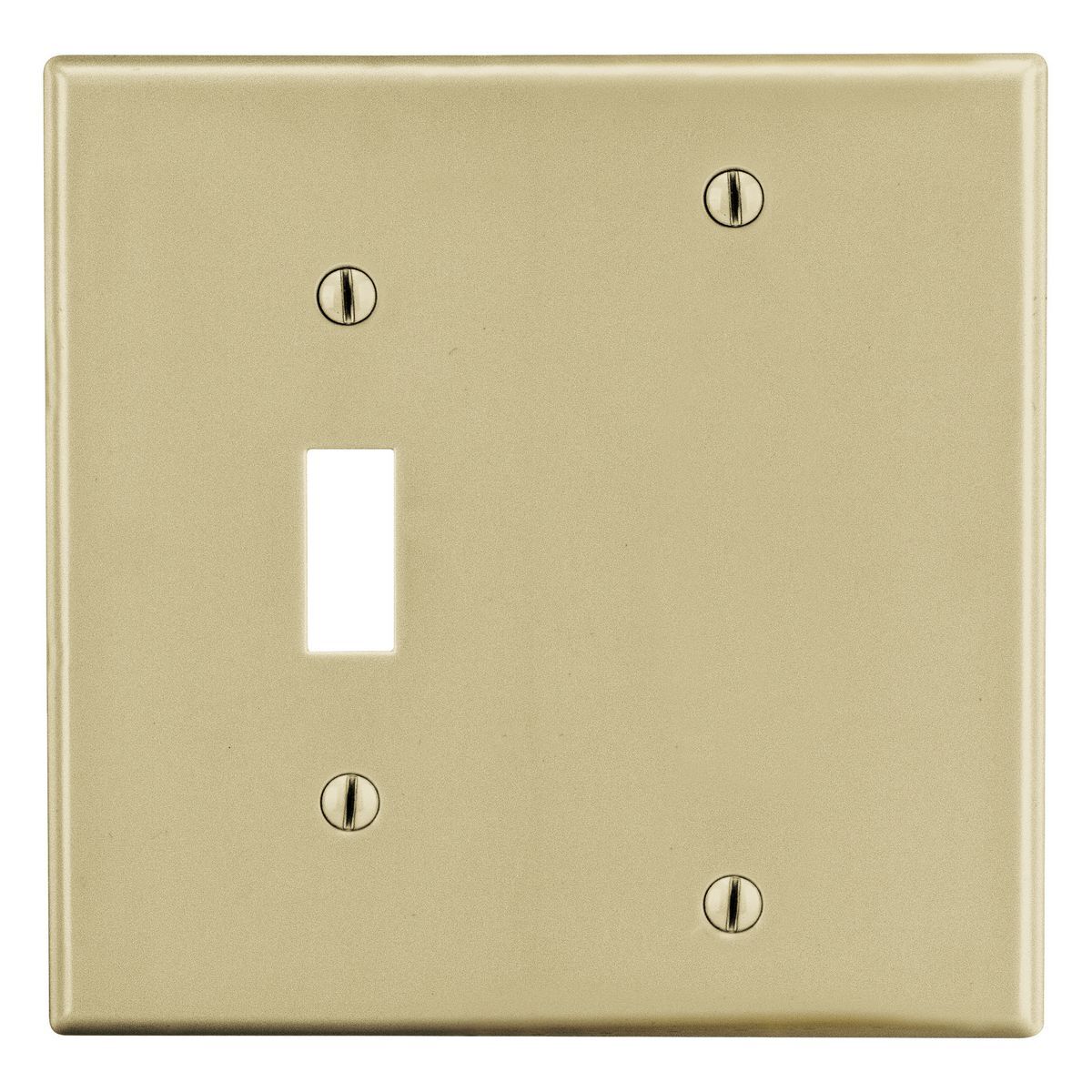 P113I Non-Metallic Standard Wall Plate, 2 Gangs, 4.69 in W x 4.63 in H, Polycarbonate Thermoplastic, Ivory