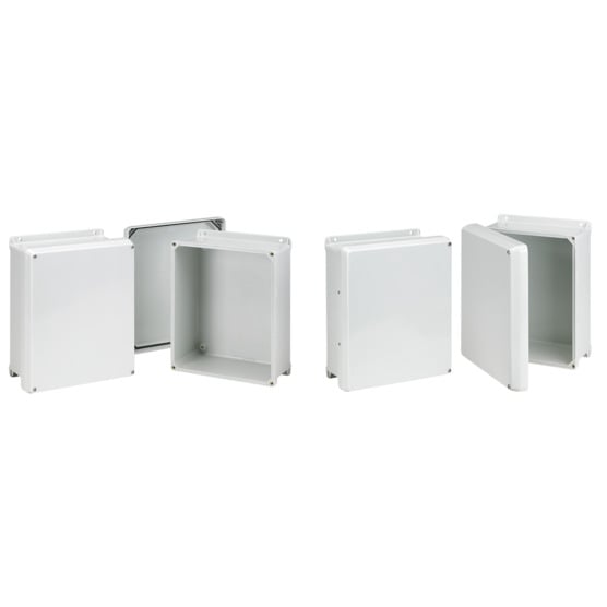 HJ1614WLG Enclosure, 17.31 in L x 15.3 in W x 6.7 in D, NEMA 4X/IP66 NEMA Rating, Fiberglass