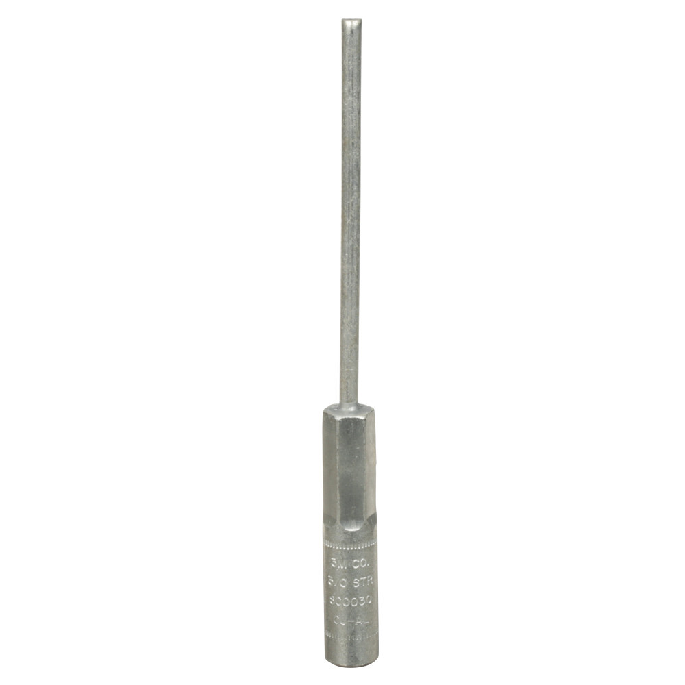 SC0030 SC Series Standard Barrel Stem Connector, 35 kV, 3/0 to 4/0 AWG Conductor, 0.31 in Dia x 6 in L Stem, Aluminum/Copper