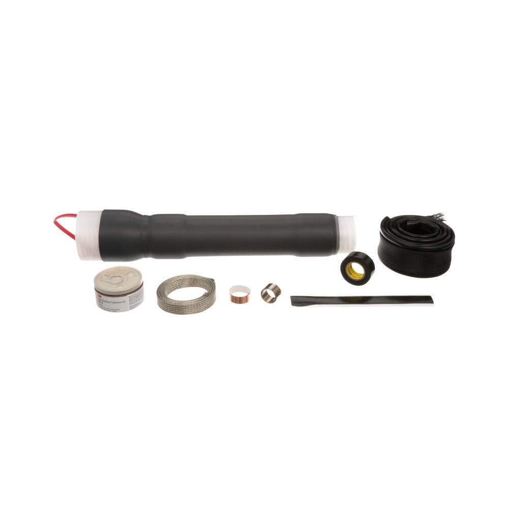 7000132789 QT-III 7600-T-3-RJS Cold Shrink Termination Kit, 3 Pieces, For Use With Three Core Tape Shield, UniShield and Wire Shield Power Cable, Silicone Rubber, Black
