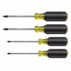 Screwdriver Set, Square Recess, 4-Piece, Screwdriver Set with color coded handle ends for quick and easy identification