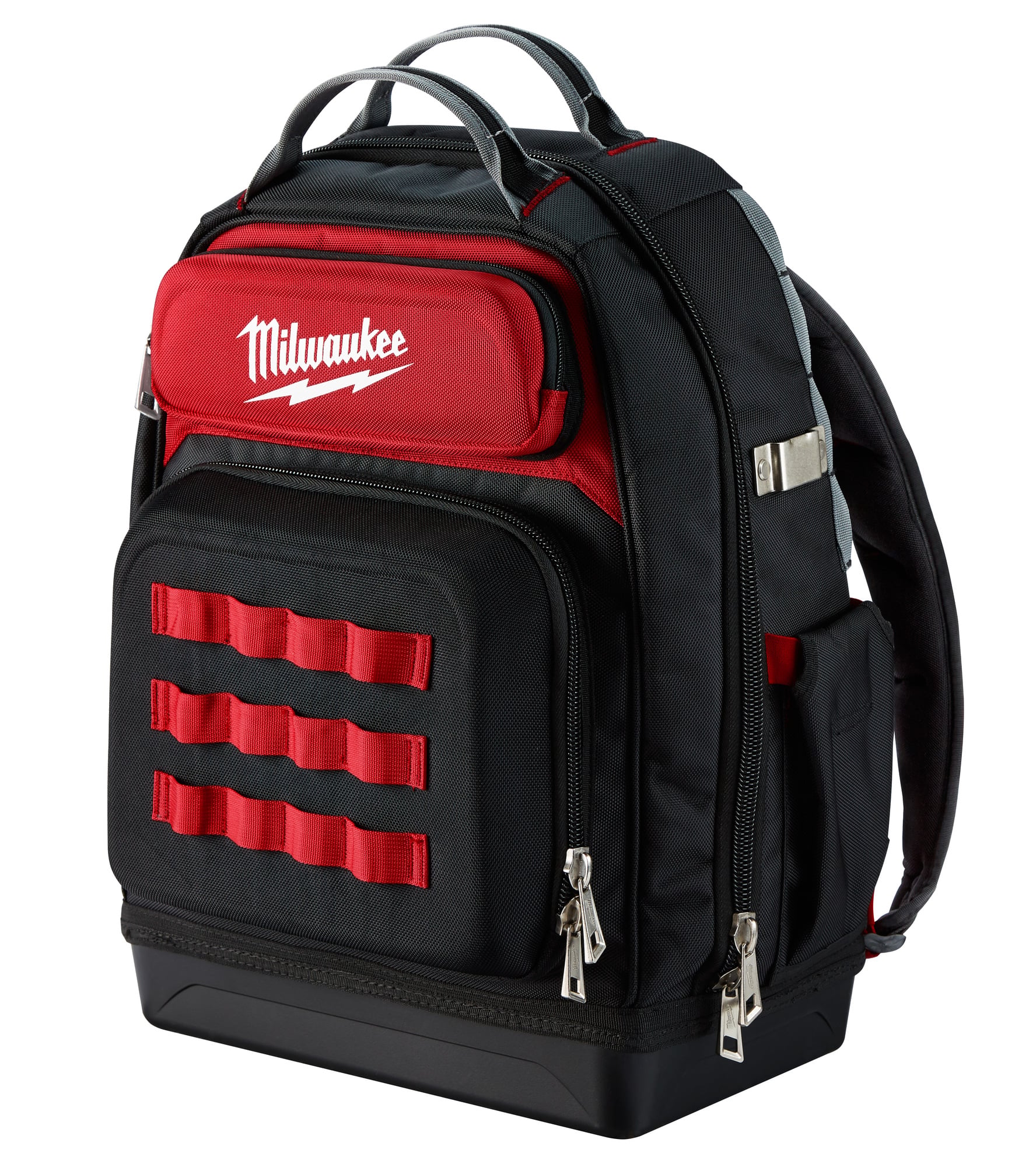 48-22-8201 Zipper Ultimate Jobsite Tool Backpack, 1680D Ballistic Nylon, Black/Red