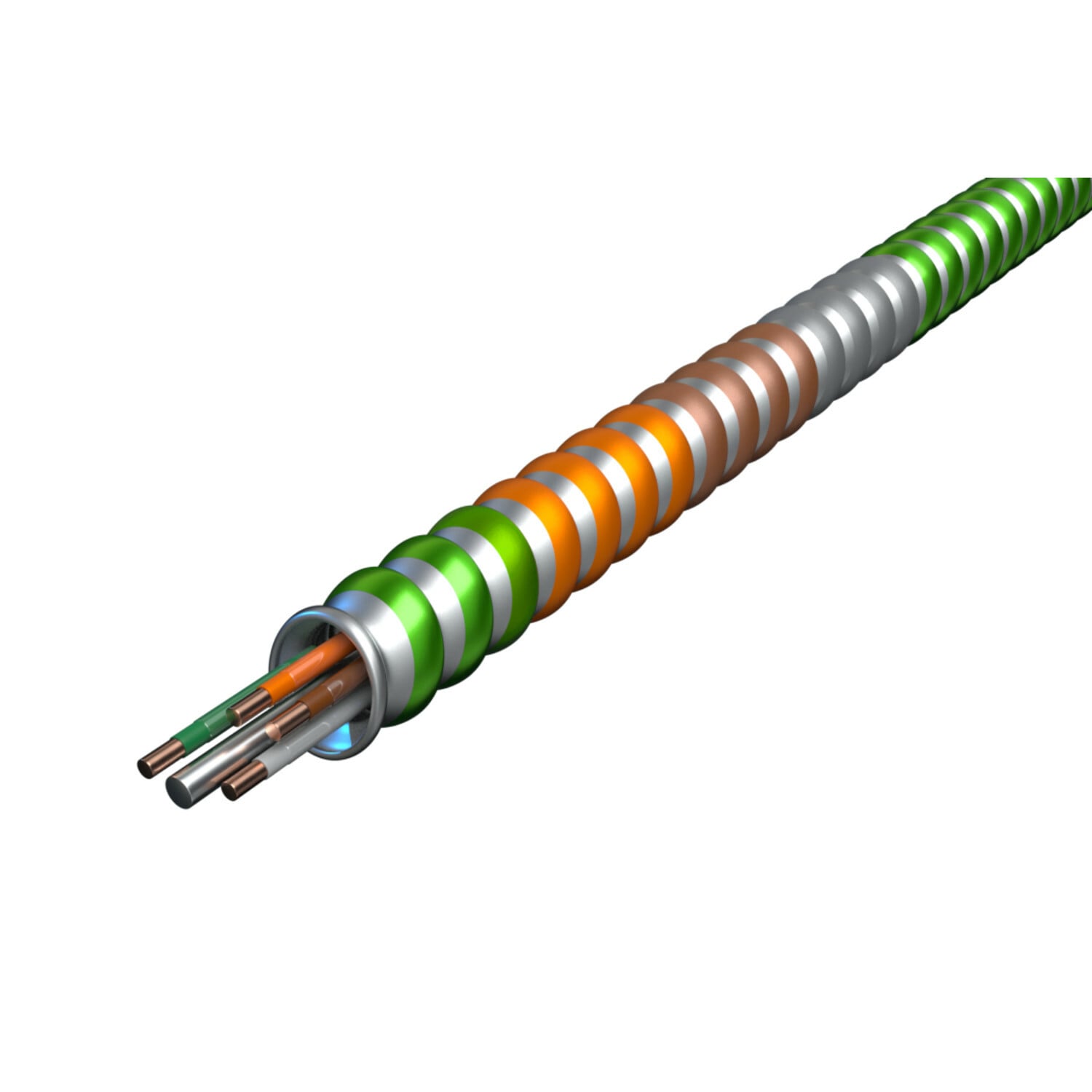 5807-42-00 MC-Stat Lite Type MCI-A Healthcare Facility Armored Cable, Coil Packaging, 600 V, (2) 10 AWG Solid Copper Conductor, 250 ft L