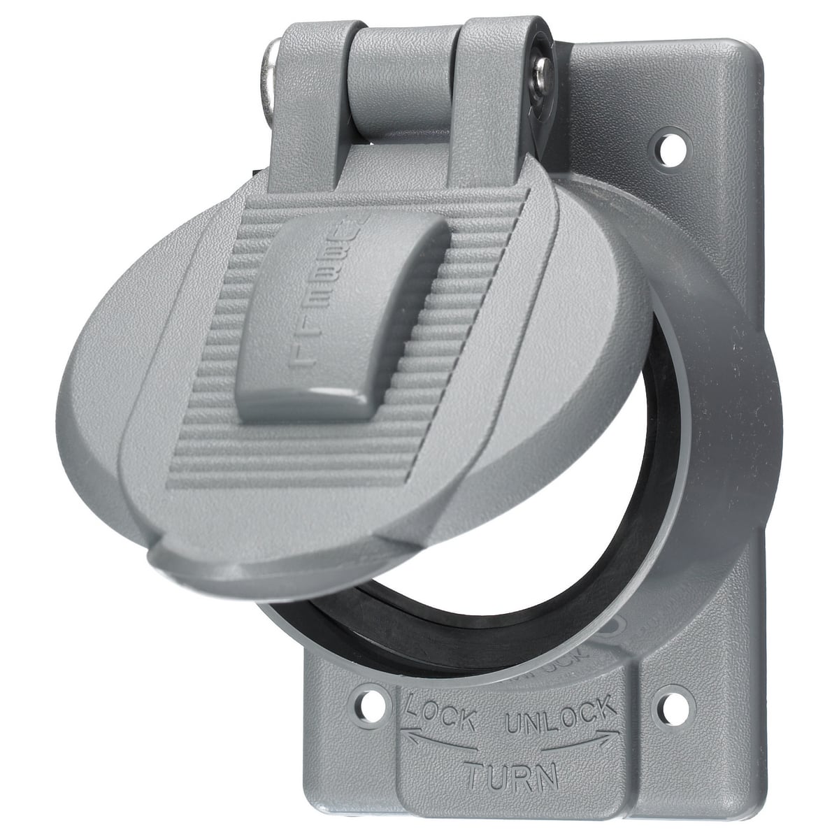 HBL7774WO 1-Device Standard Molded Weatherproof Lift Cover, 4.56 in L x 3.28 in W, Thermoplastic