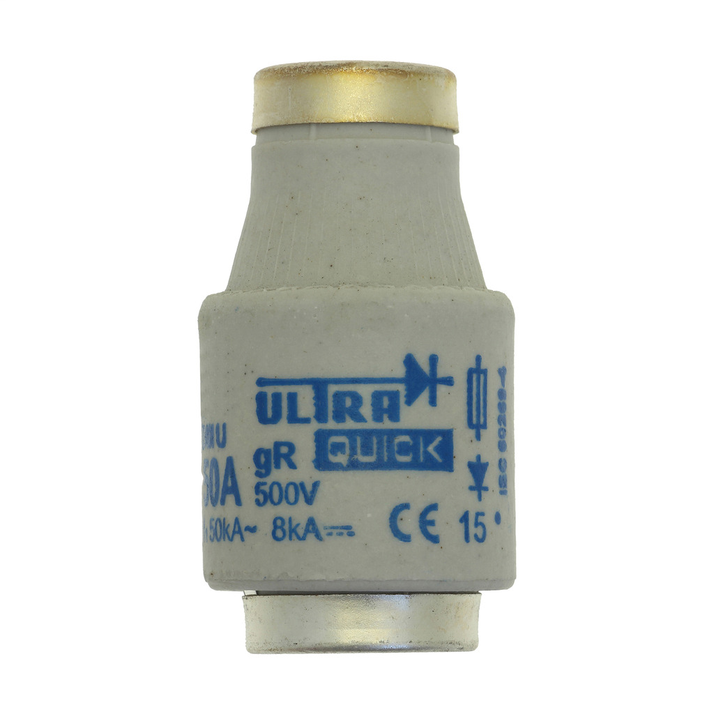 50D33R Low Voltage Non-Indicating Ultra Rapid D Fuse Link, 500 V, 50 A, For Use With Class gR Fuse, Ceramic